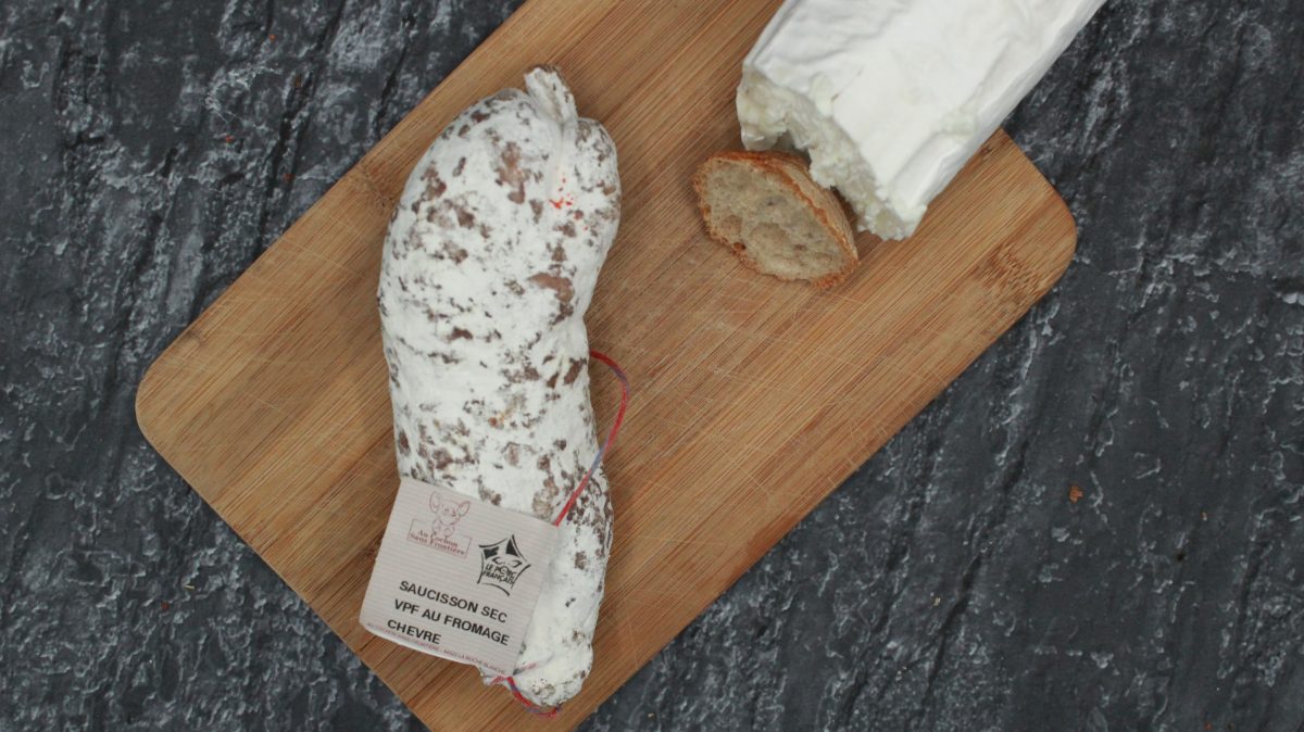 Saucisson au fromage de chèvre - 200gr - vue du haut