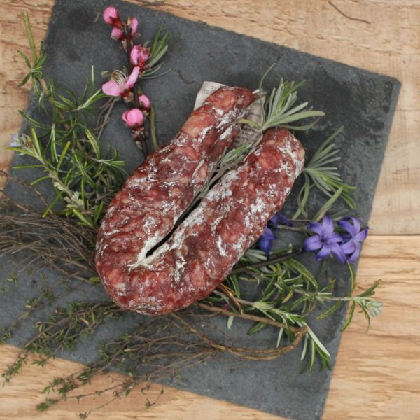 Saucisse sèche pur porc VPF BIO - vue du haut