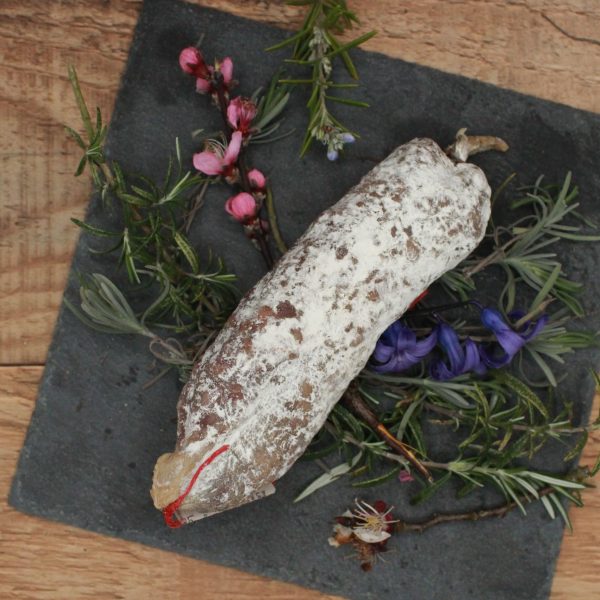 Saucisson pur porc VPF BIO - 200gr - vue du haut