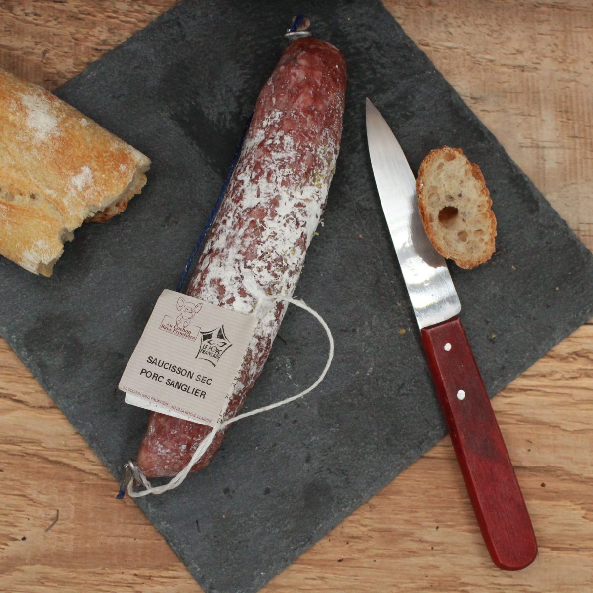 Saucisson - Sanglier - 150gr - vue du haut