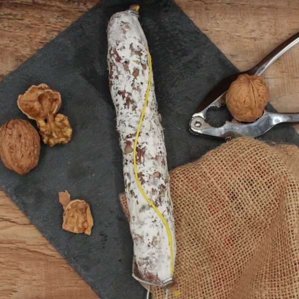 Saucisson pur porc - aux Noix - 150gr - vue du haut