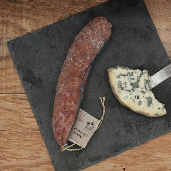 Saucisson pur porc - au Bleu - 150gr - vue du haut