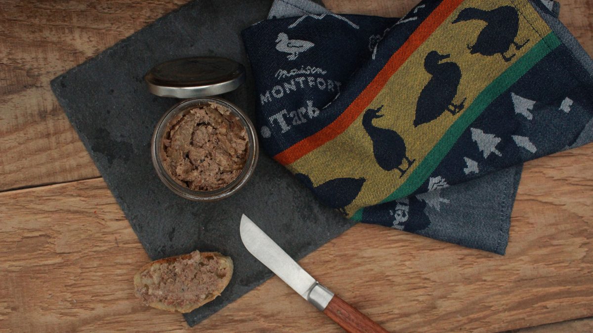 Pâté de canard aux poivres verts - vue du haut